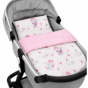 Bērnu gultas veļa ratiem "Lovely white"