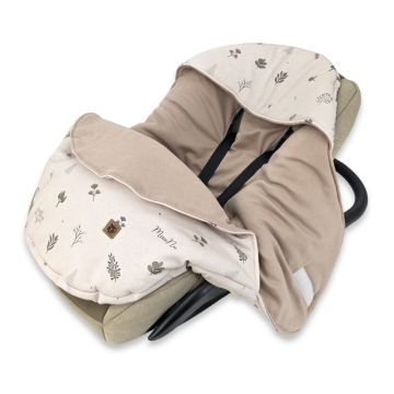 Soft siltināts autokrēsliņa guļammaiss „Lapiņas” 0–6 mēn., 73 cm