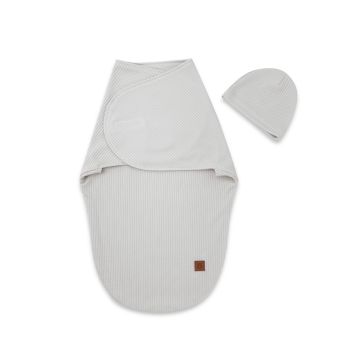 Autiņš - kokons jaundzimušajam Leo interlock soft pelēks