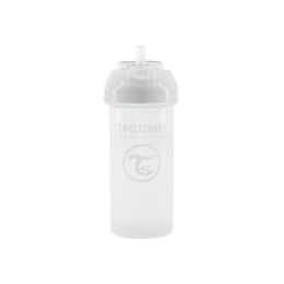 Twistshake buteliukas su šiaudeliu 360 ml nuo 6mėn baltas 78592