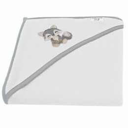 Bocioland rankšluostis su gobtuvu frotinis 80x80 pilkas vilkas BL218