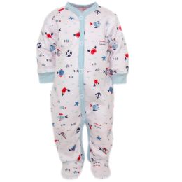 Zīdaiņu kokvilnas rāpulītis ar piedurknēm "Crabs iceberg" 