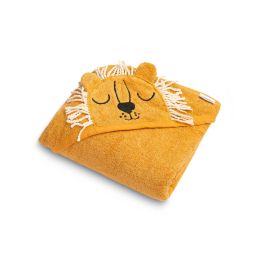 Rankšluostis kūdikiui "Nature" su gobtuvu 100x100 cm "frotte" smėlio spalvos