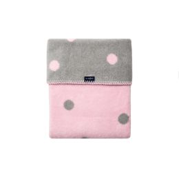 Zaffiro pledas medvilninis, 75x100, pilkas-rožinis, taškiukai