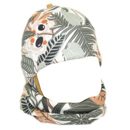 Zīdaiņu cepurīte ar šalli "Cosy" - tropics brown