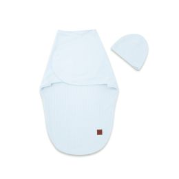 Autiņš - kokons jaundzimušajam Leo interlock soft BABY BLUE