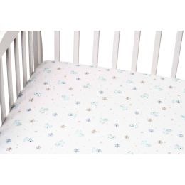 Paklodė su guma 120x60 "Golden goose pink"- medvilninė