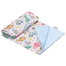 Bērnu pleds 100x75cm "Dino" zils 