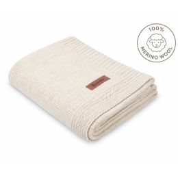 Adīts pleds "Merino" 90x75 cm light beige