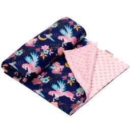 Bērnu pleds 100x75cm "Magic Unicorns" rozā