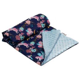 Bērnu pleds 100x75cm "Unicorns" zils 