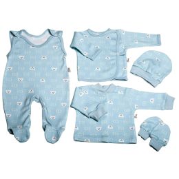 Bērnu komplektiņš no 5 daļam "Bear glamour mint"