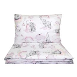 Kūdikio patalynės komplektas 135x100 "ELEPHANTS"  melsvas 
