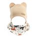 Zīdaiņu cepurīte ar šalli  "Love" - Beige bears